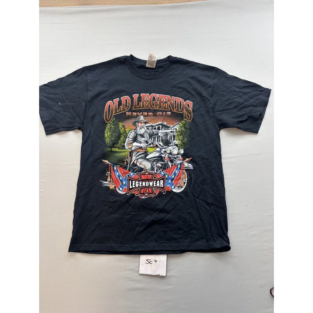 Fruit of the Loom Old Legends Never Die Graphic T-Shirt Men's Black Size M